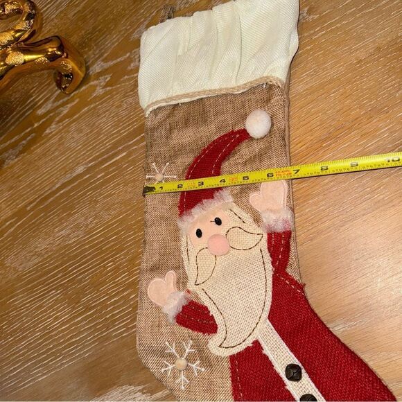 Burlap Santa Christmas Stocking - Picture 5 of 6